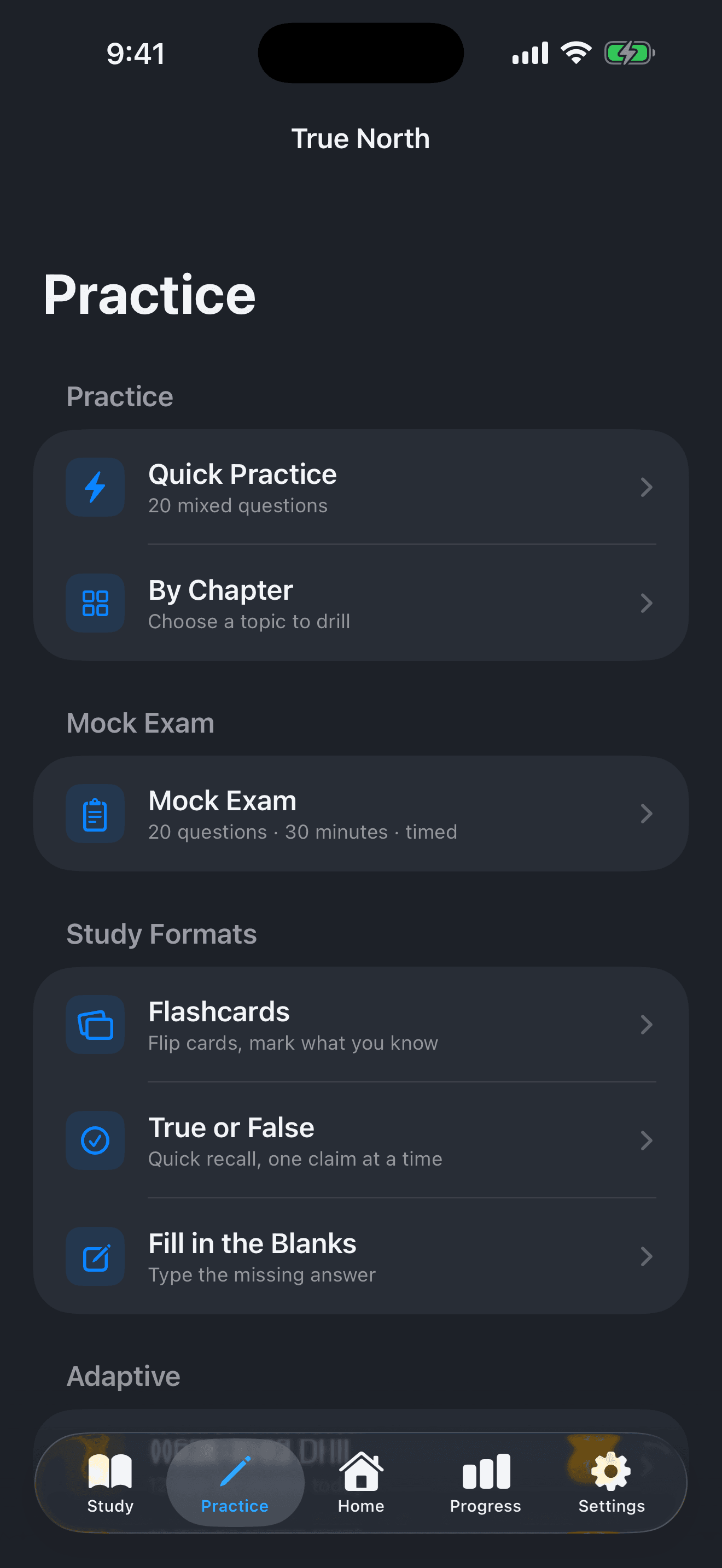 A practice question with the correct answer explained in plain language and its source in the guide named